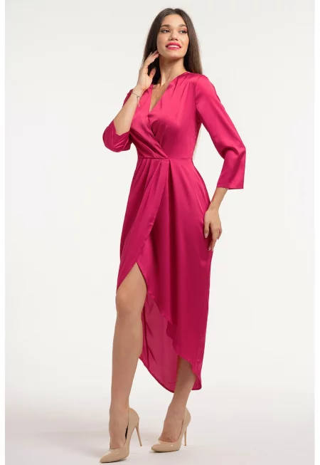 Сатинирана рокля с шпиц