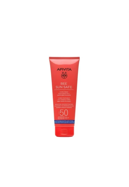 Слънцезащитно мляко за тяло и кожа SPF50  с широк спектър - подходящо за пътуване - Bee Sun Safe - 100 мл