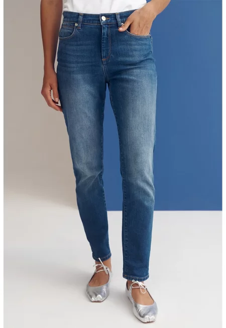 Слим дънки над глезена - Тъмносин