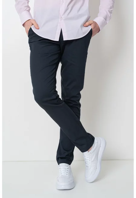 Слим панталон чино Bleecker - Черен/Ултрамарин синьо