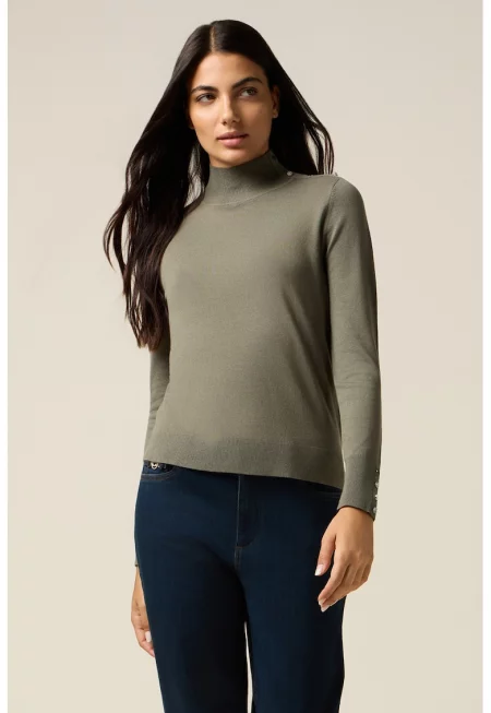 Слим пуловер тип поло