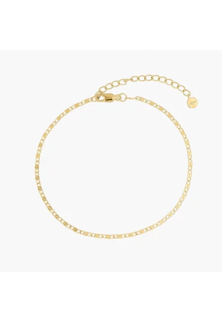 Сребърна гривна за глезен „Златна котва“