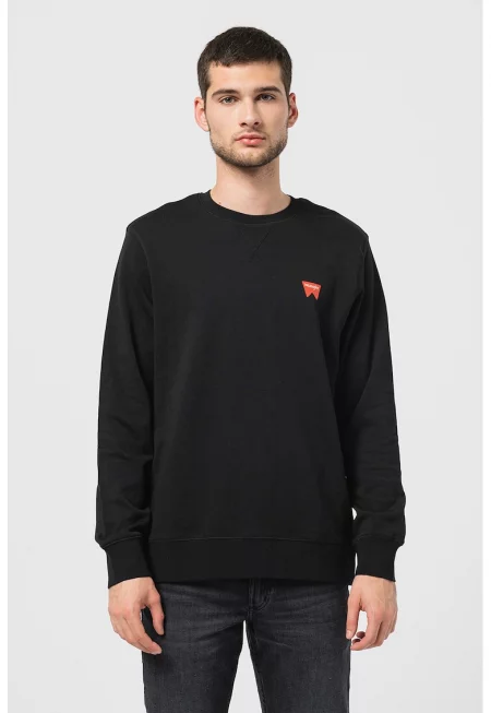 Суитшърт Sign Off с овално деколте - Черен