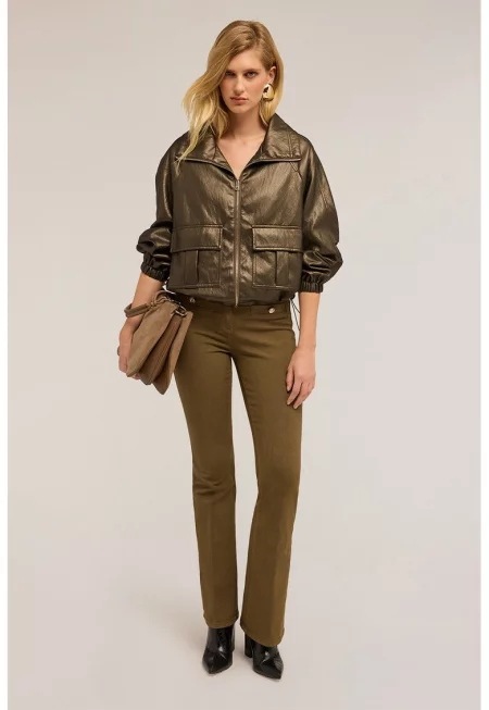 Свободно яке с реглан ръкави - Каки