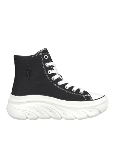 Текстилни кецове Funky Street с равна платформа - Черен