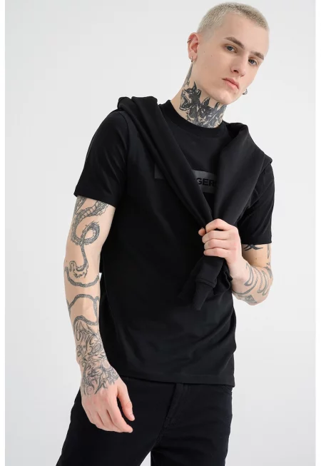 Тениска с лого - Черен