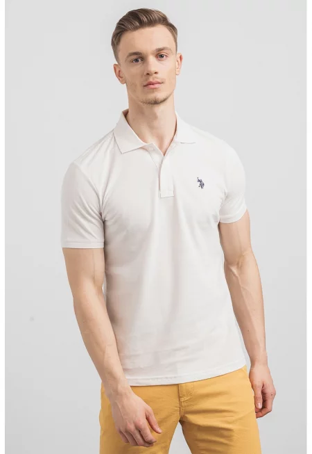 U.S. Polo Assn - Слим памучна тениска с яка