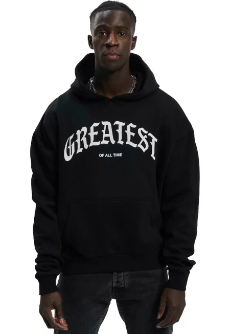 Унисекс худи с принт на гърба - Бял/Черен