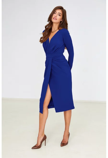 Застъпена рокля - Кралско Синьо