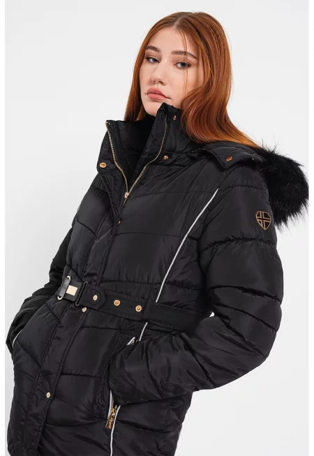 Зимно яке Becky с джобове с цип - Черен
