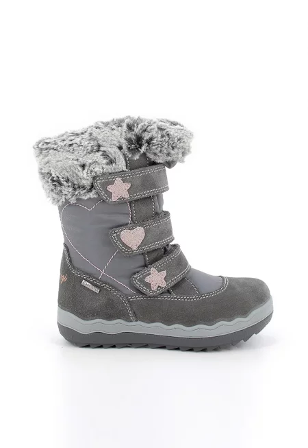 Боти с вълна и велкро - Tъмносив