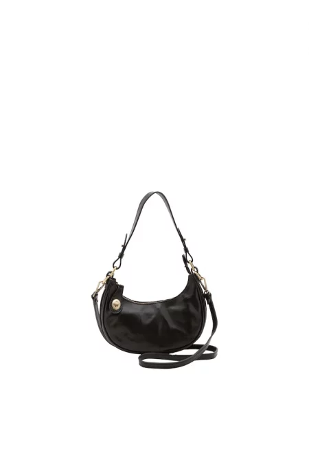 Чанта от еко кожа с външен джоб с цип - Черен