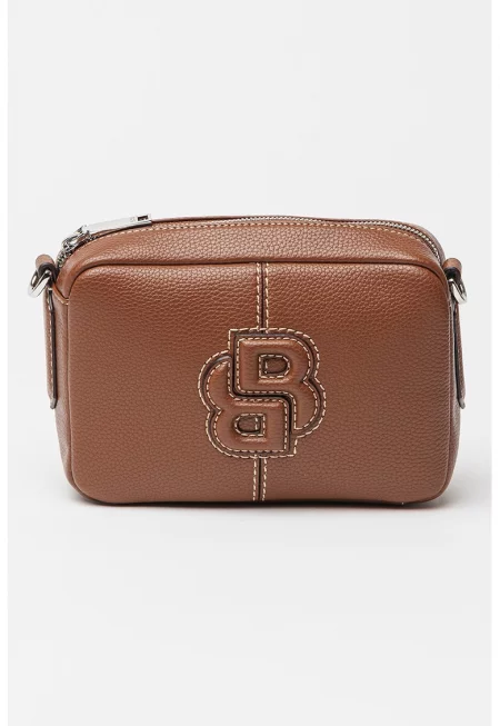 Чанта през рамо Anett от релефна еко кожа - Кафяв