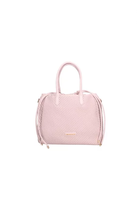 Чанта за рамо от еко кожа - Бледо розово