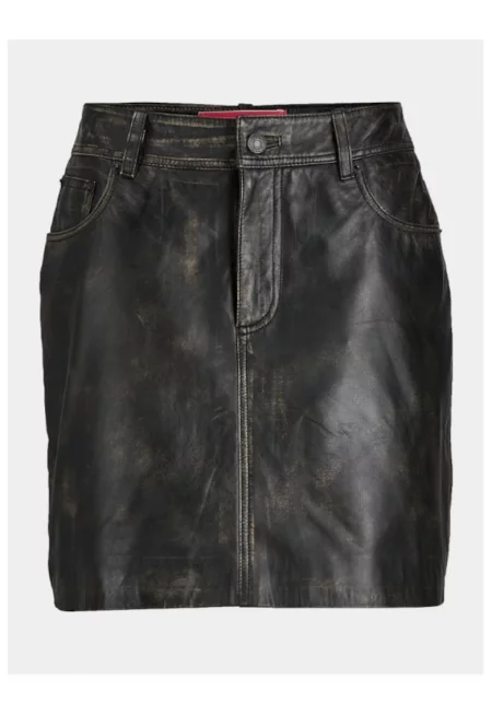 Дамска пола -  303534110 - еко кожа - M INTL - черна