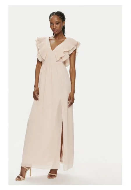 Дамска рокля -  91125 - бежово - полиестер