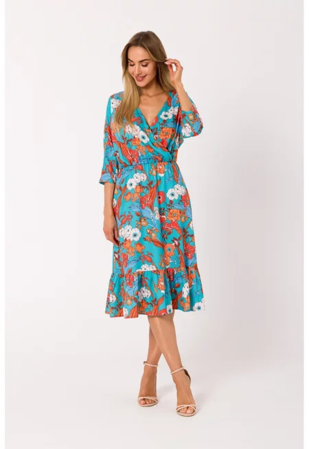 Дамска рокля - Полиестер - Размер М - Многоцветна