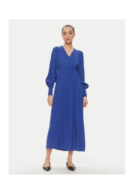 Дамска рокля -  Синя - Вискоза
