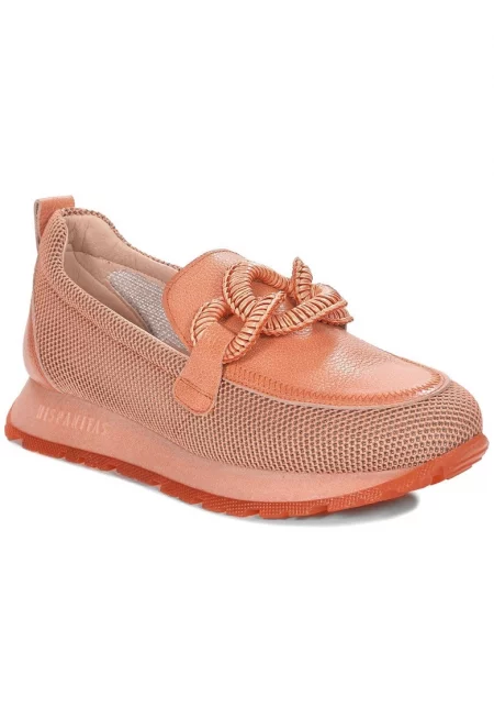 Дамски обувки  оранжеви - естествена кожа