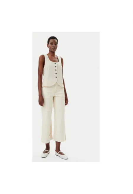 Дамски панталон  744789-00 - Памук/Еластан - Бежов - Бежов