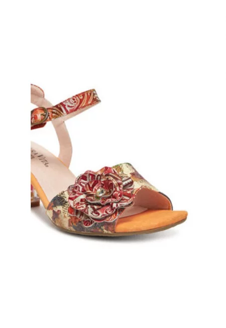 Дамски сандали - LUCIEO 25 -  Естествена кожа - Оранжев - Оранжев