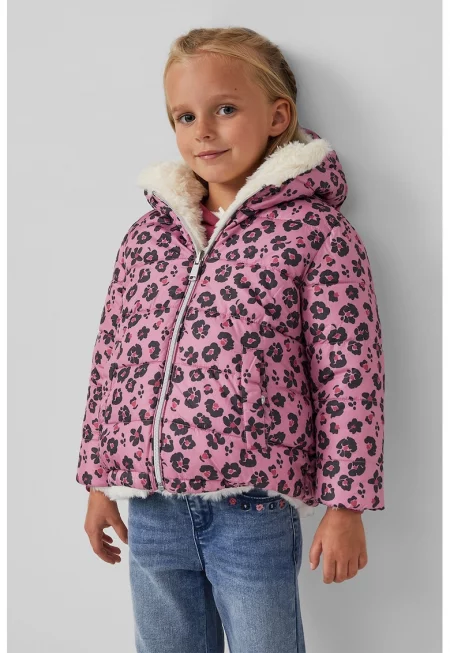 Двулицево флорално зимно яке