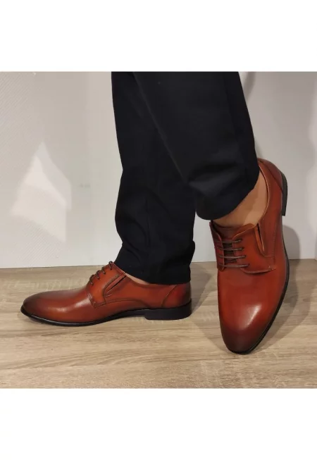 Елегантни мъжки обувки  003-035A - Кафяви