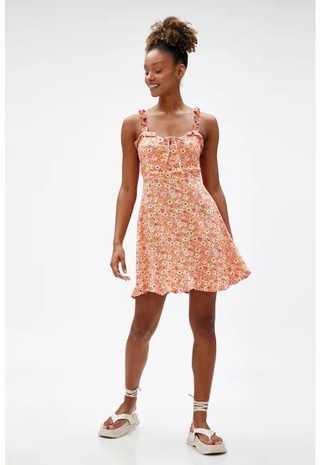 Флорална къса рокля