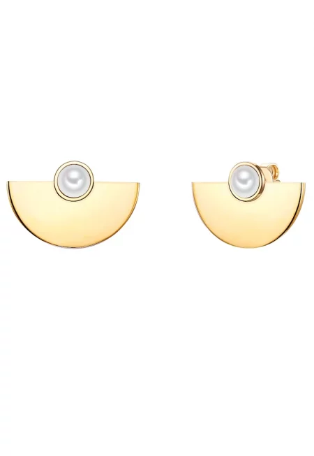 Гривна с 14К златно покритие и перли - Златист