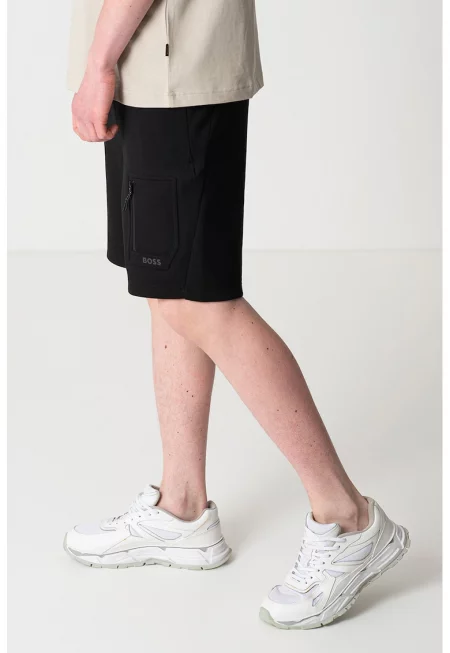 HUGO - Шорти с модал и еластична талия - Черен