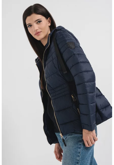 Капитонирано зимно яке Beya с лого - Тъмносин