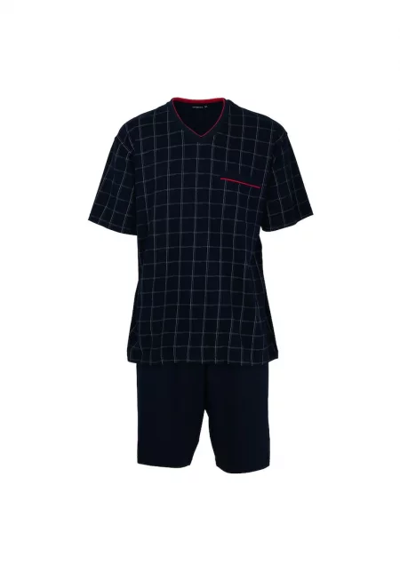 Къса пижама с шпиц - Син