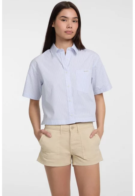 Къса риза с райе - Светлосин