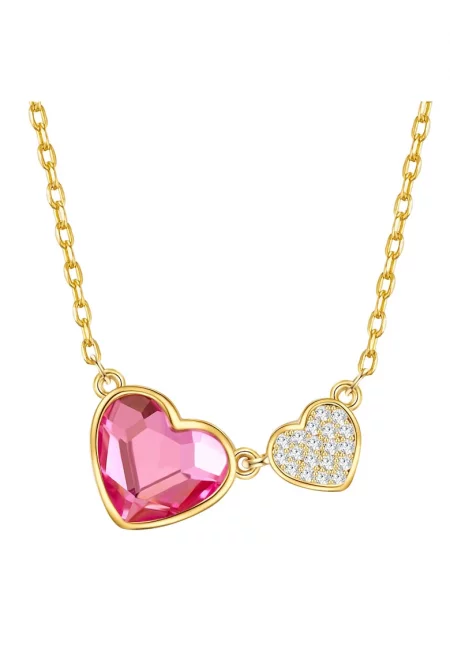 Колие с покритие от 14K злато и кристали - Златист/Жълт