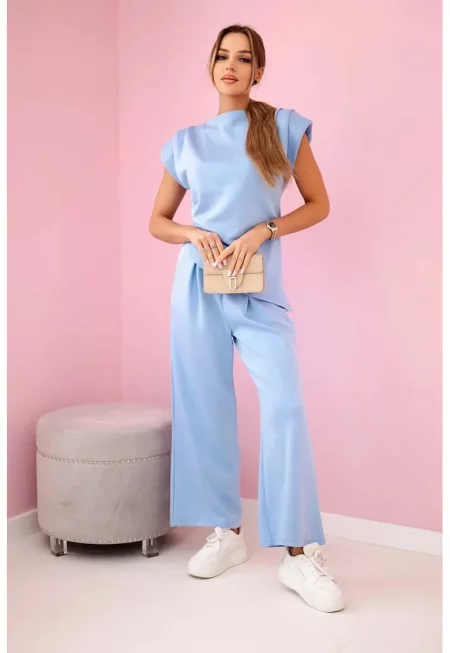 Комплект асиметрична блуза и панталон - Един размер