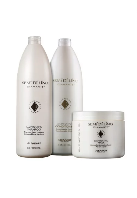 Комплект  Di Lino Diamond Iluminating - Шампоан 1000 мл - Балсам 1000 мл - Маска 500 мл