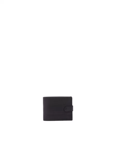Кожен портфейл с двойно прегъване - Черен