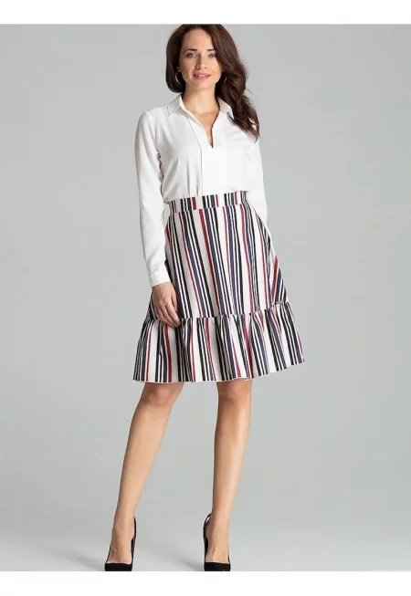 Ленитиф пола - разкроена - райе - декоративен волан - многоцветна - полиестер