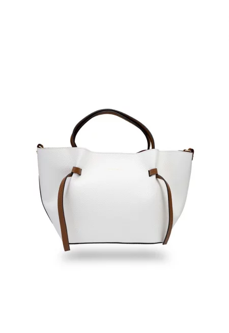 Loretta Leather Shoulder Bag - Бял