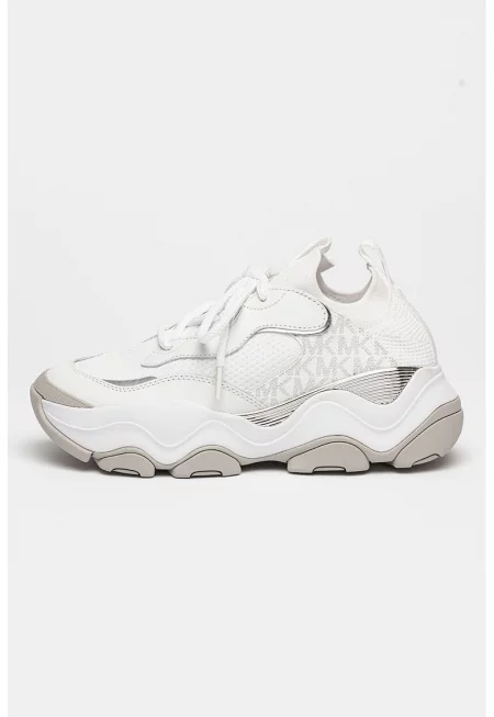 Маратонки Atlas с кожа - Бял/Сребрист