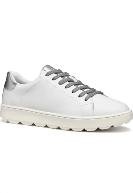 Маратонки  D45WEA 09BNF C0007 - ежедневни - естествена кожа - бели -