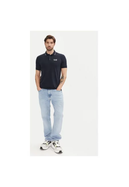 Мъжка поло тениска  Emporio Armani - 8NPF16 PJVUZ - памук - 3XL INTL - тъмносиня