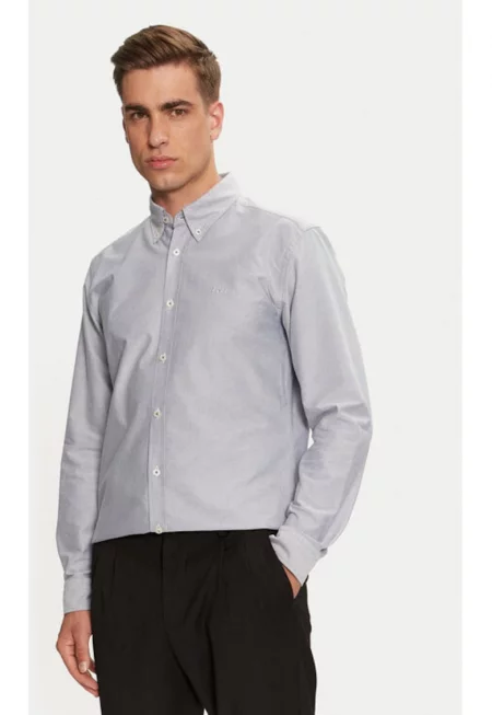 Мъжка риза -  304237669 - Памук - Син - Син