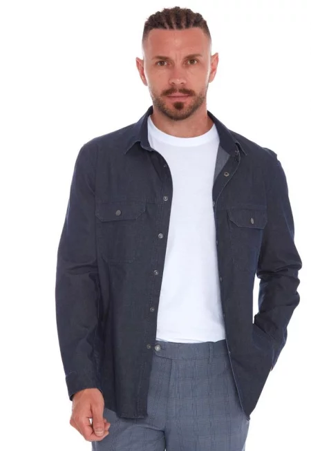 Мъжка риза -  Bluejack Overshirt 5986 - Синя