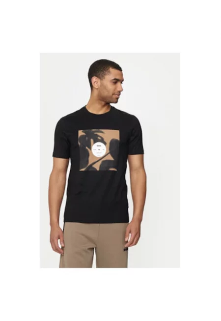 Мъжка тениска -  303674359 - Памук - Черен - Черен