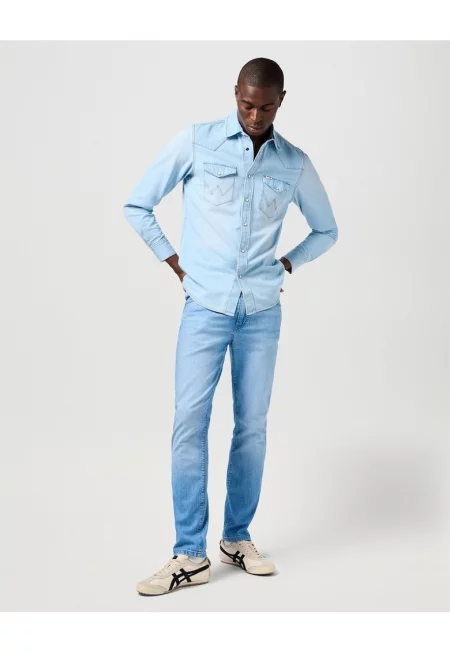 Мъжки дънки -  Larston - Slim Fit - Ниска талия - 5 джоба - Цип - Дълги - Памук - W32-L34 US - Син