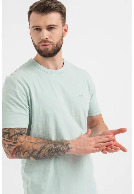 Памучна слим тениска Tegood - Бледозелен