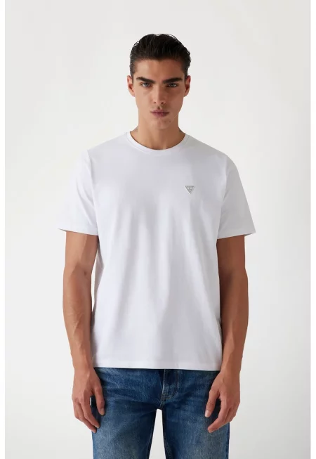 Памучна тениска с овално деколте