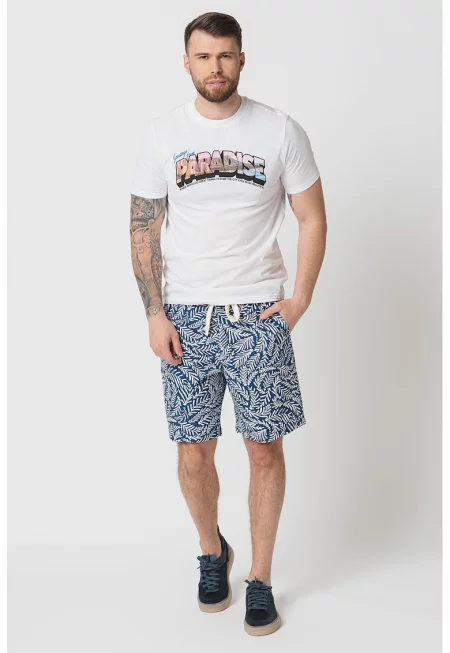 Памучна тениска с овално деколте