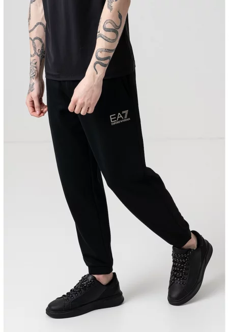 Панталон с модал с джобове с цип - Черен/Бял